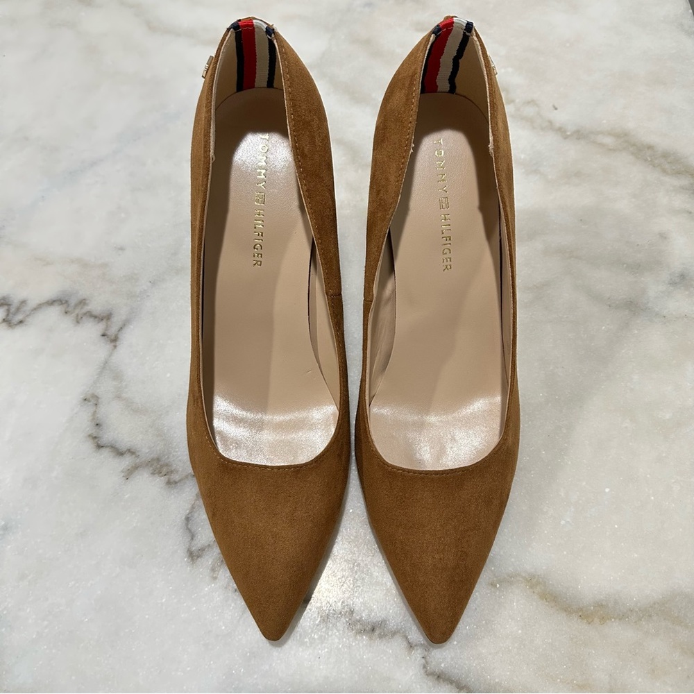 Tommy Hilfiger Cognac Suede Pointed Toe Pumps - Fall Staple!